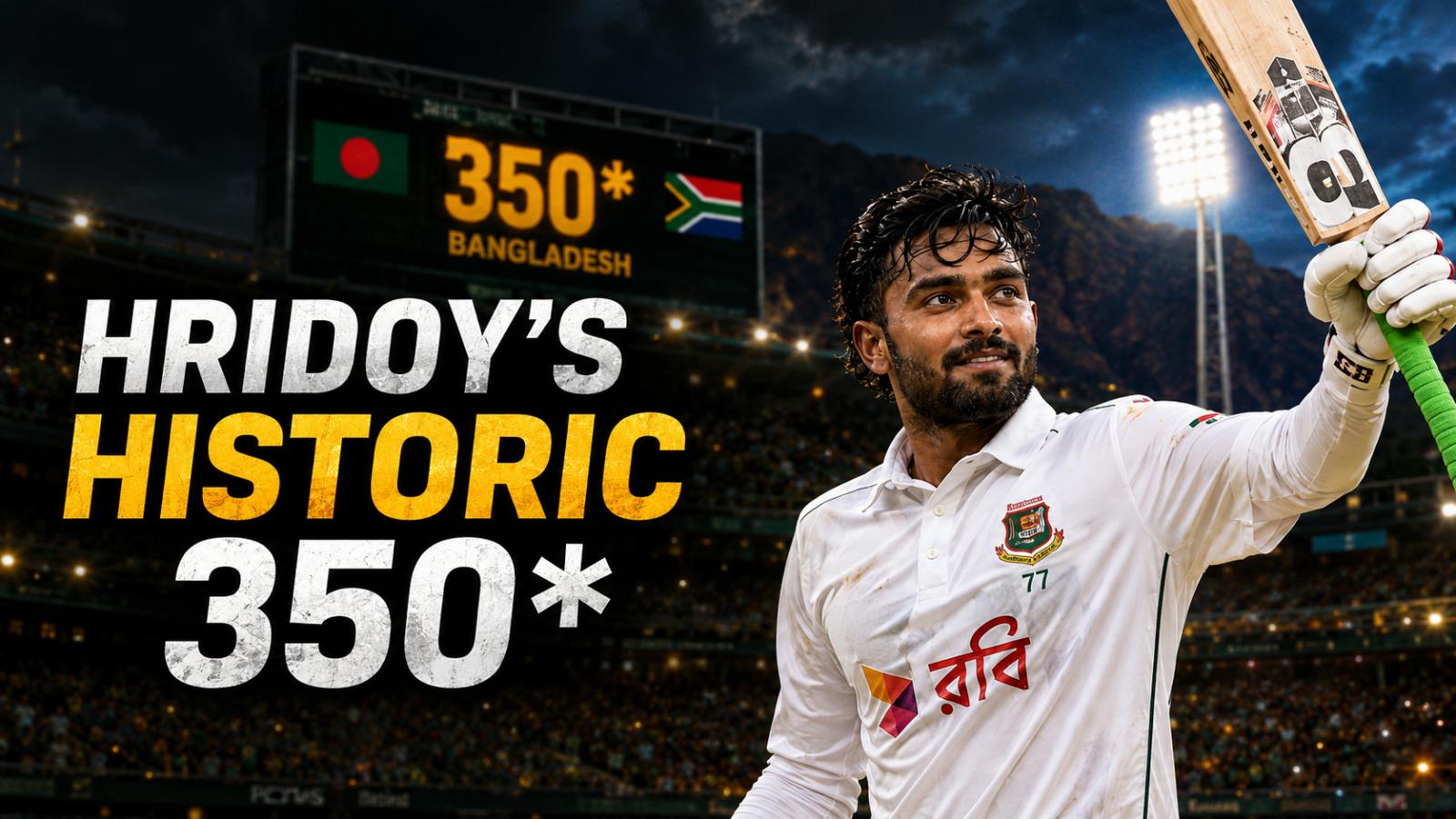 Towhid Hridoy 350 breaks Bangladesh first-class record
