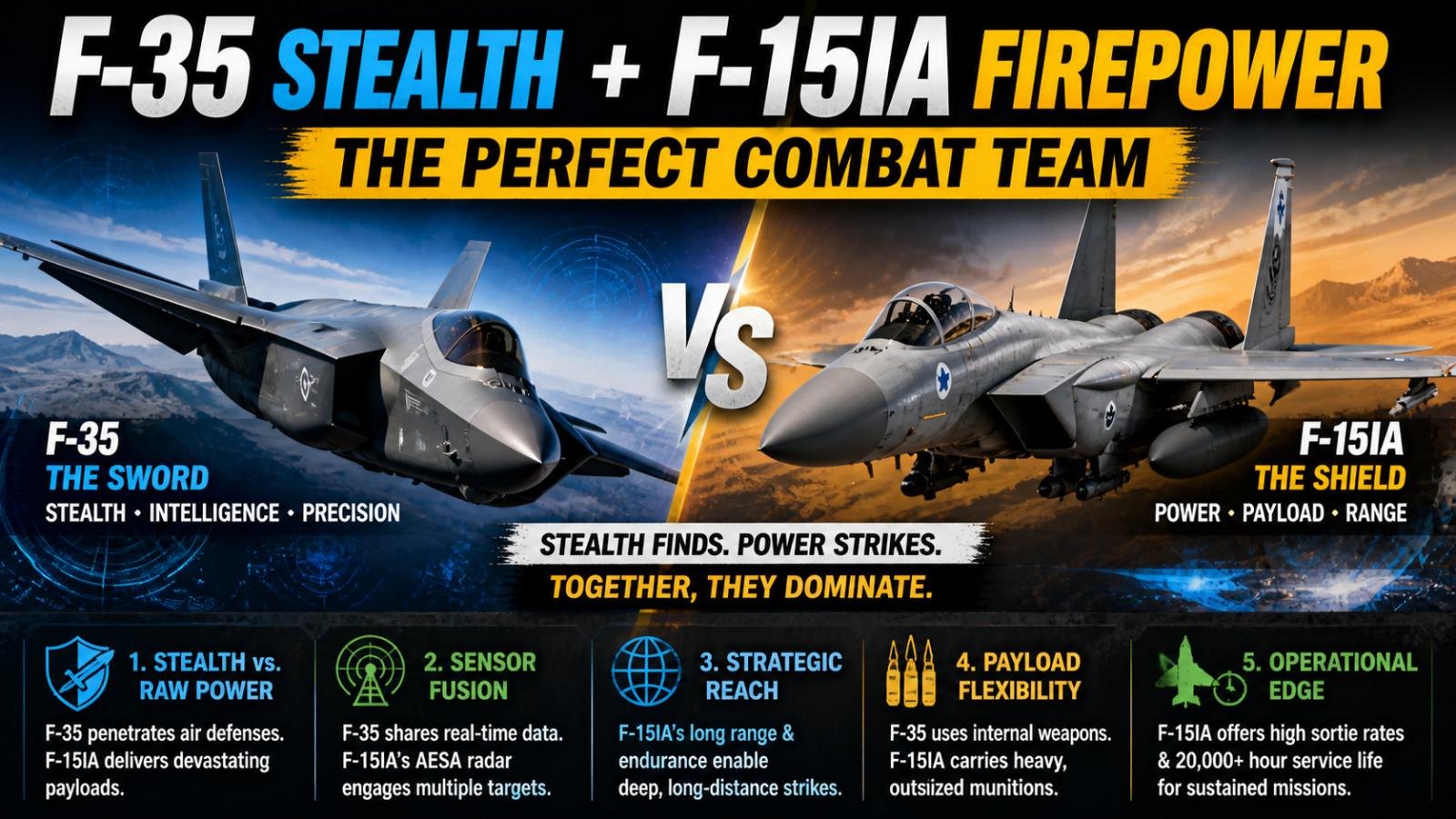 Modern Air Combat: F-35 Sensor Fusion Meets F-15IA Payload Strength