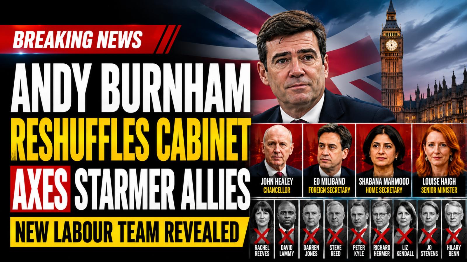 Andy Burnham Cabinet Reshuffle Removes Starmer Allies