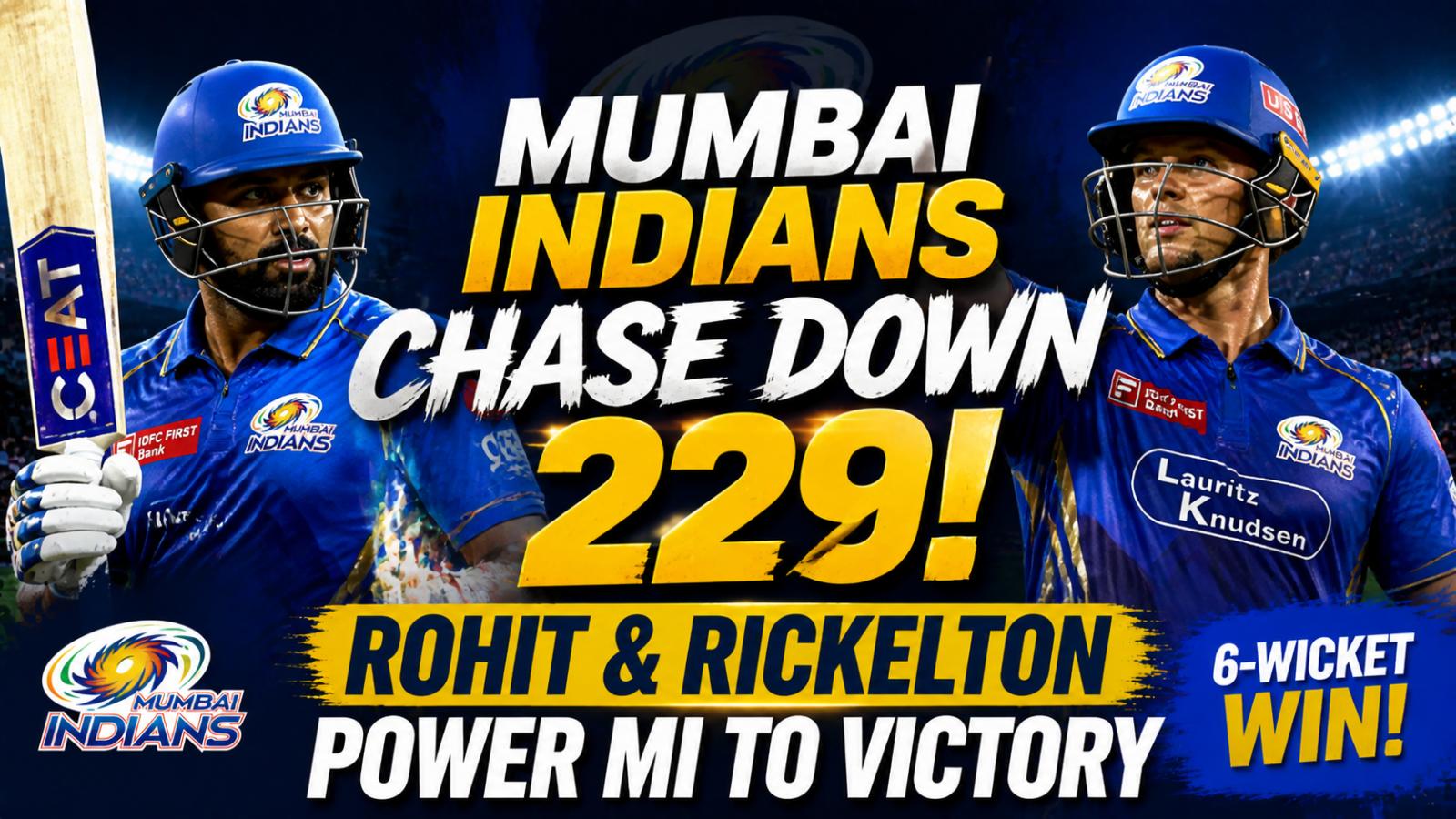 Mumbai Indians Win Thrilling IPL 2026 Match Against Lucknow Super Giants