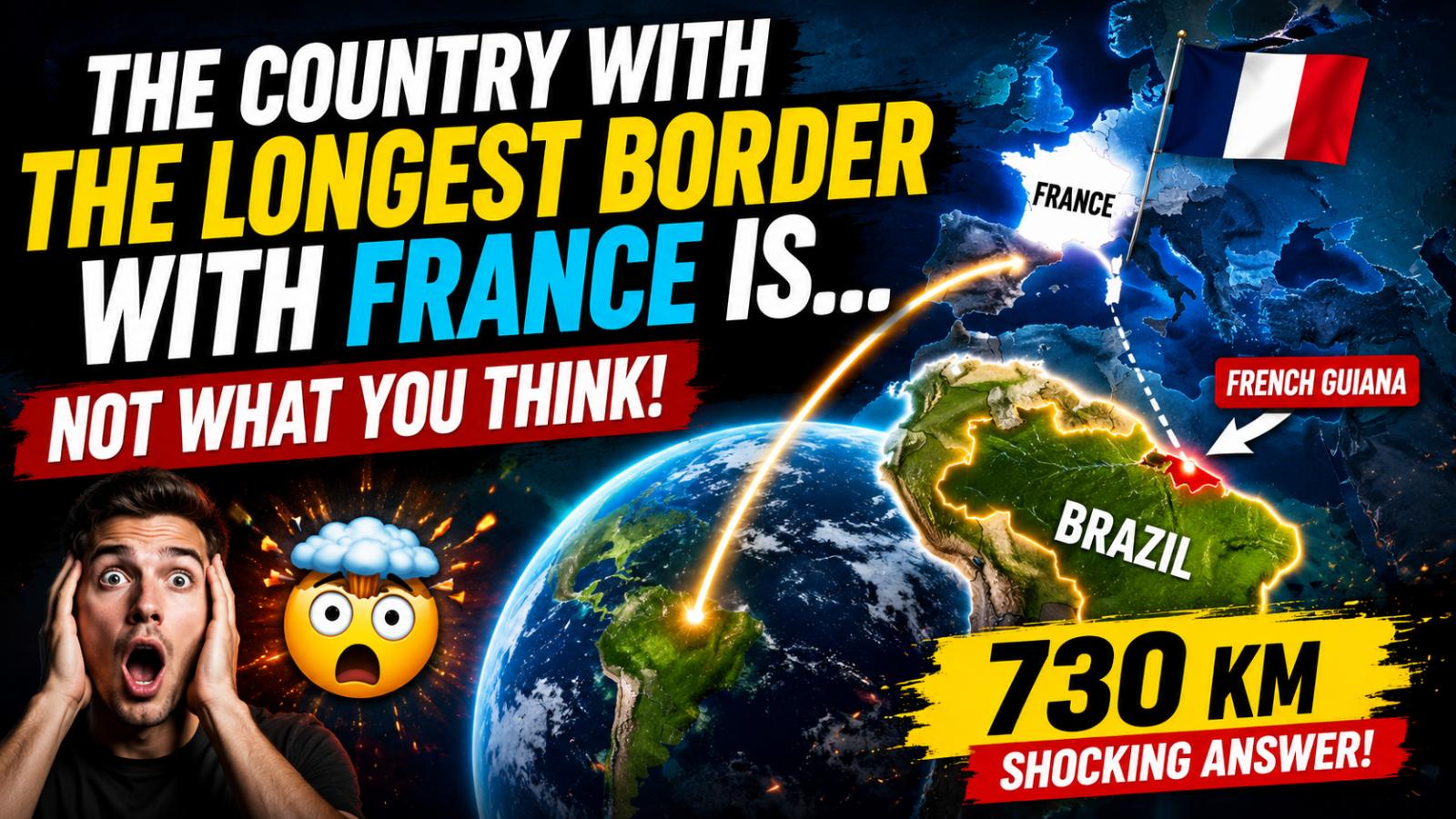France's longest land border surprisingly connects to Brazil