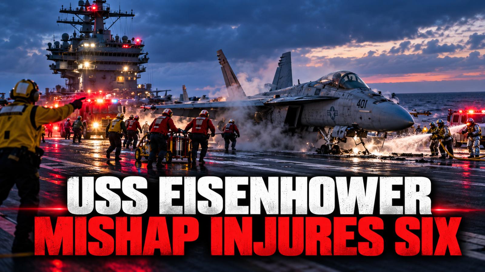 USS Eisenhower Landing Mishap Injures Six During Recovery
