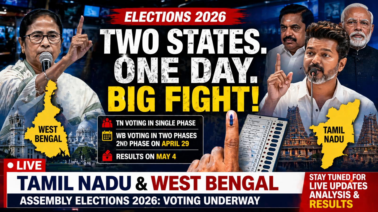 High-Stakes Voting Begins in Tamil Nadu and West Bengal