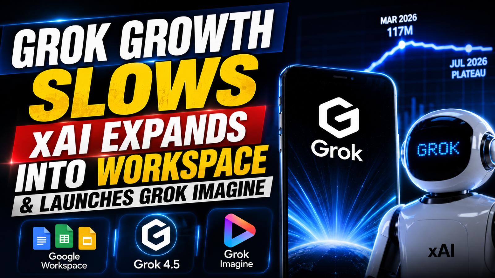 Grok user growth slows as xAI expands into Workspace
