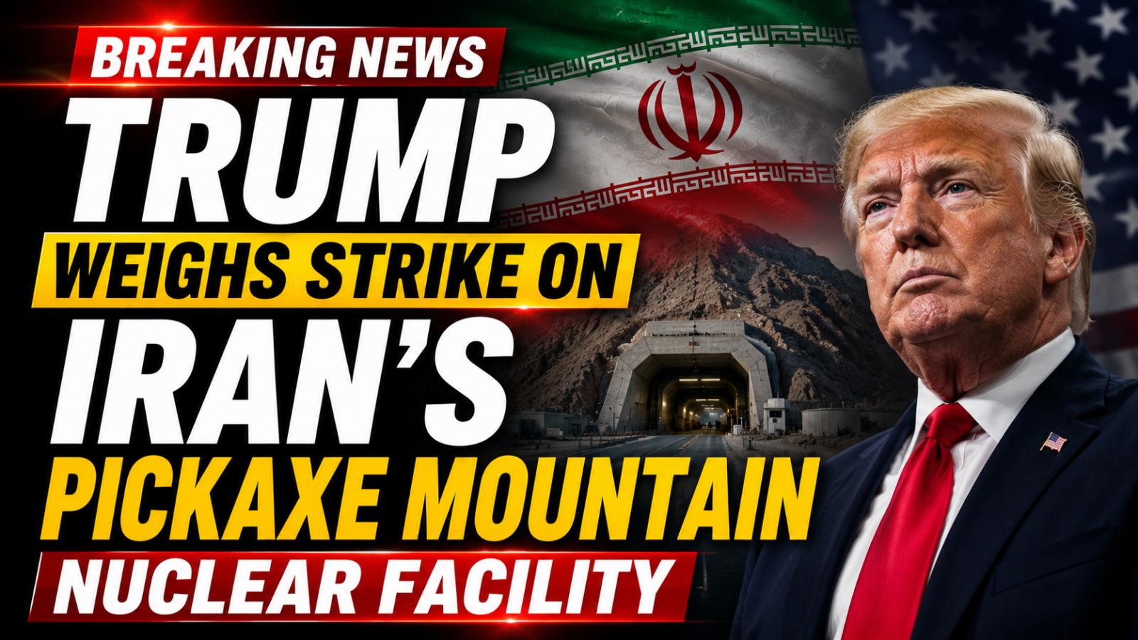 Trump Considers Attack on Iran's Pickaxe Mountain Facility