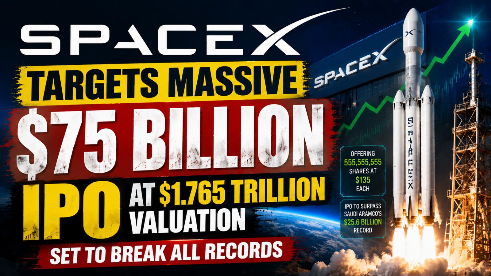 SpaceX Plans $75B IPO, Could Reach $1.765 Trillion Valuation