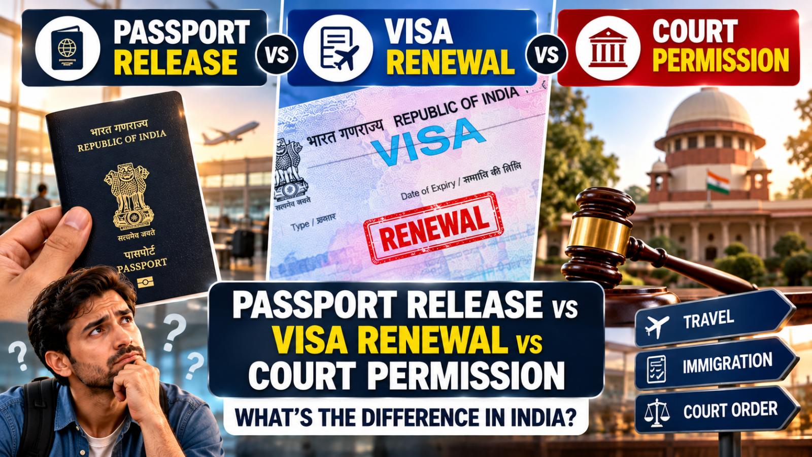 Passport Release vs Visa Renewal vs Court Permission in India