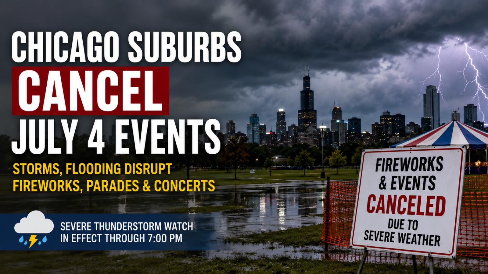 Chicago Fireworks Cancellations Spread as Storms Hit July 4 Events