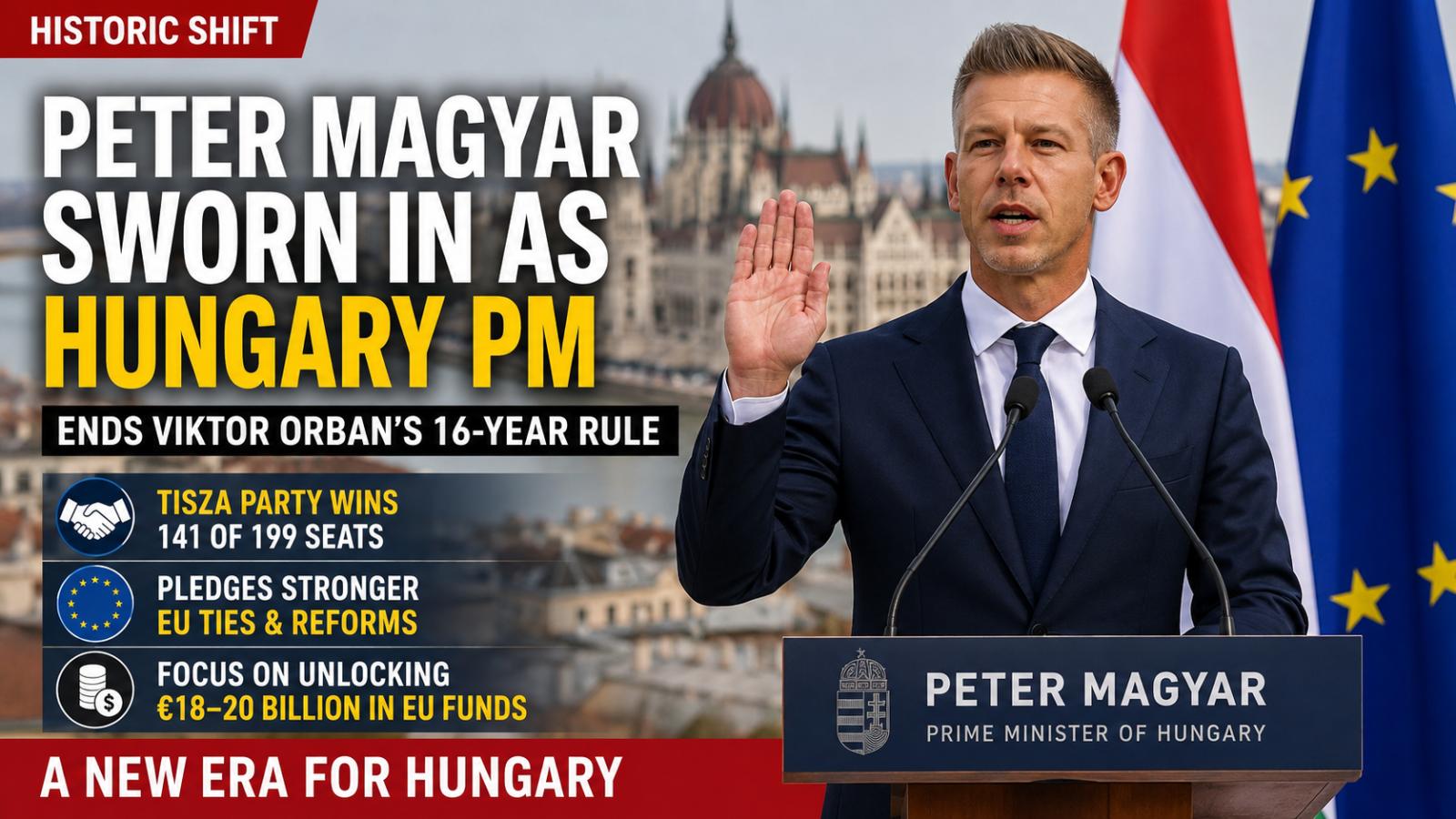 Peter Magyar Sworn In as Hungary PM, Ending Viktor Orban’s 16-Year Rule