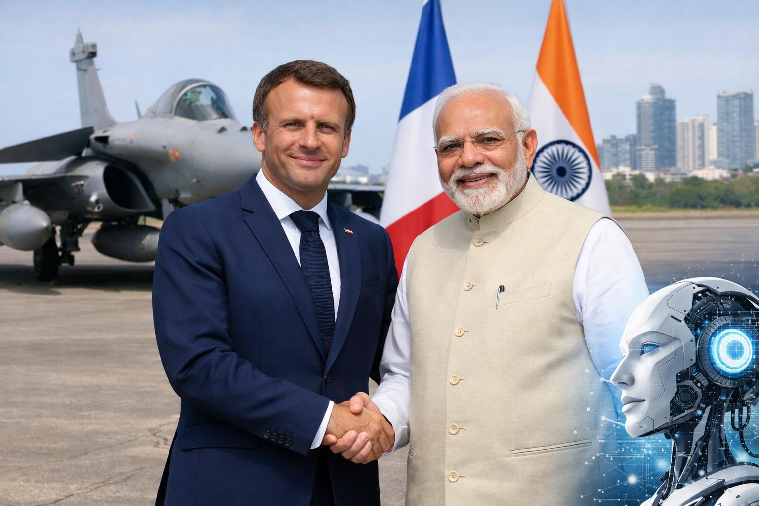 Macron begins India visit focusing on AI ties and Rafale jet deal