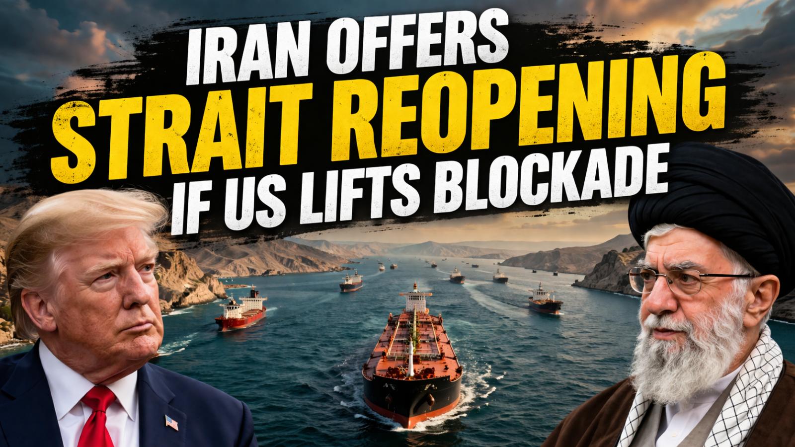 Iran offers Strait of Hormuz reopening if US lifts blockade, delays nuclear talks