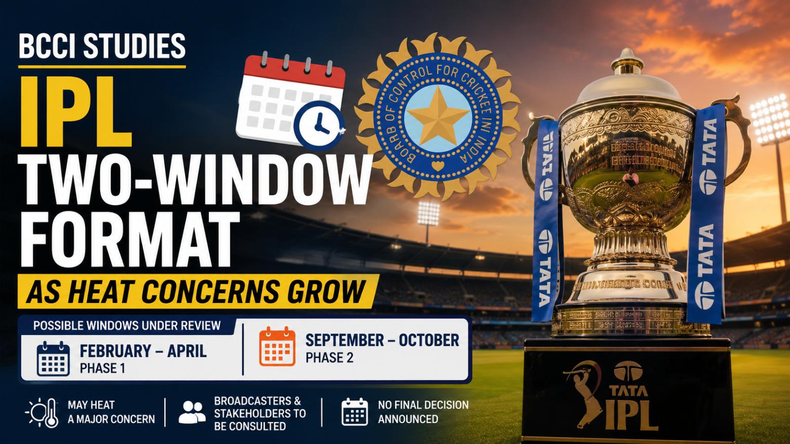 BCCI Studies IPL Two-Window Format as Heat Concerns Grow