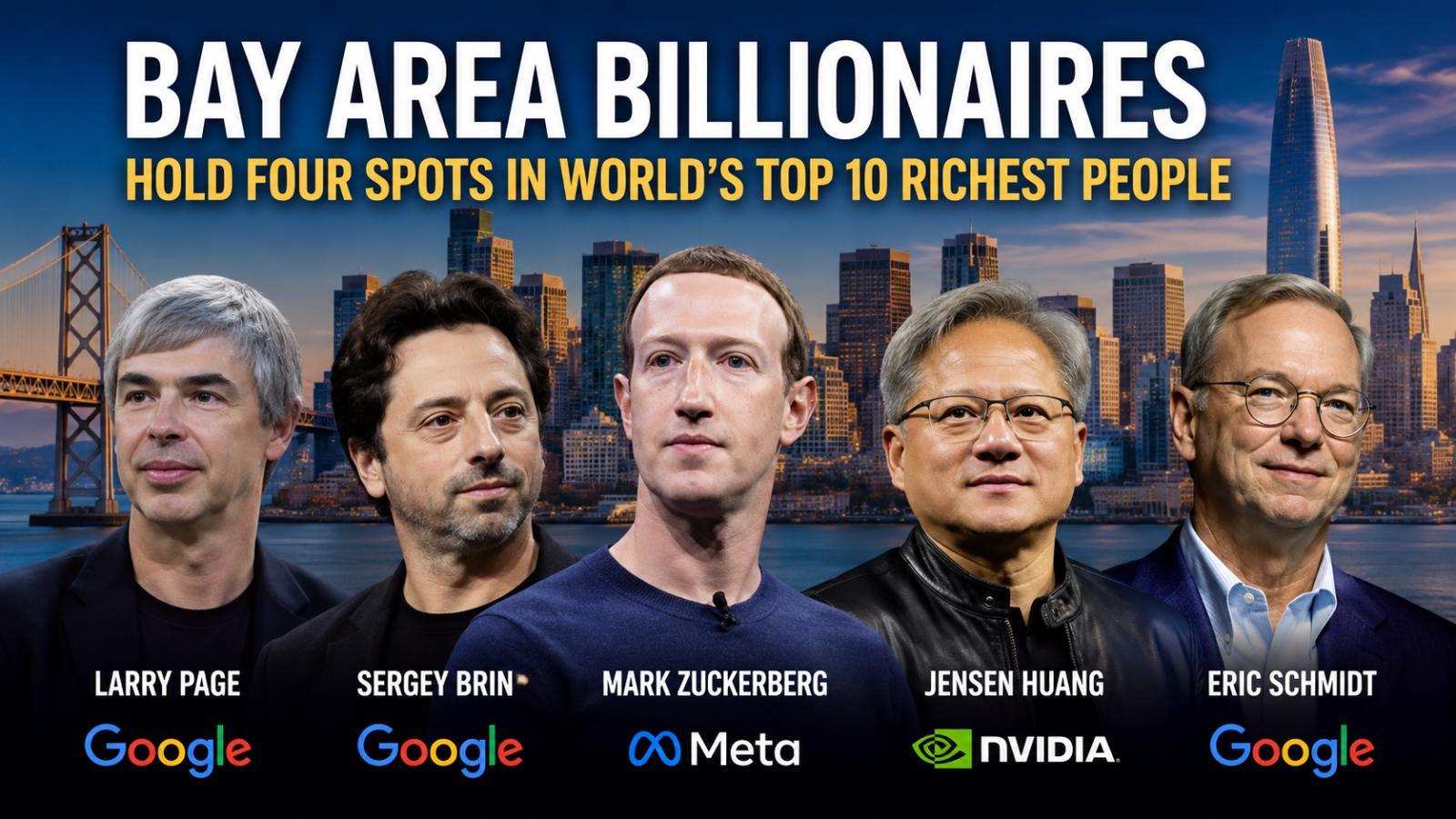 Bay Area Billionaires Hold Four Spots in World’s Top 10 Richest People