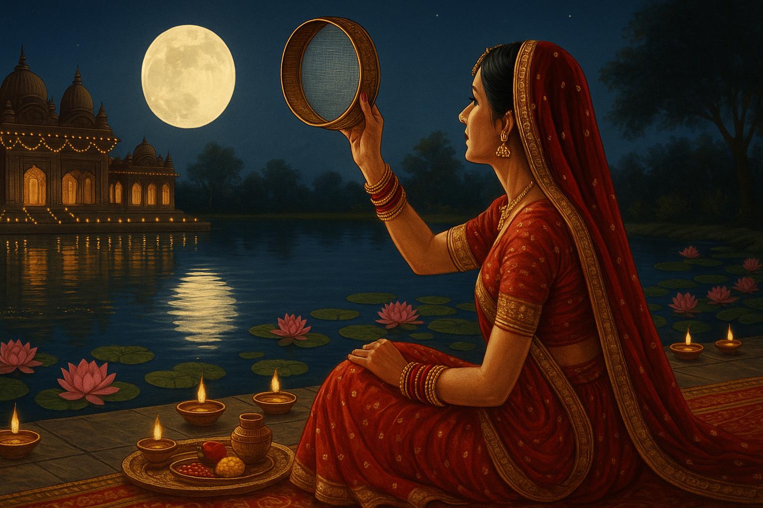 Karwa Chauth 2025 moonrise timings across India and US cities