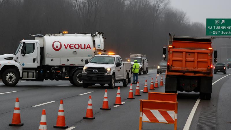 Water main break shuts lanes on Route 17 North in Mahwah, repairs ongoing