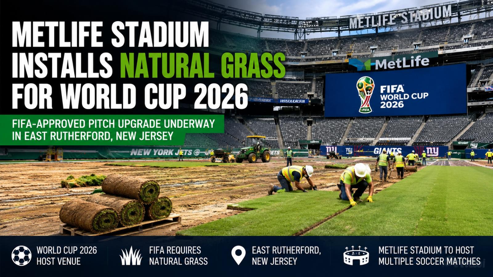MetLife Stadium in East Rutherford Installs Natural Grass for World Cup 2026 FIFA Showpiece