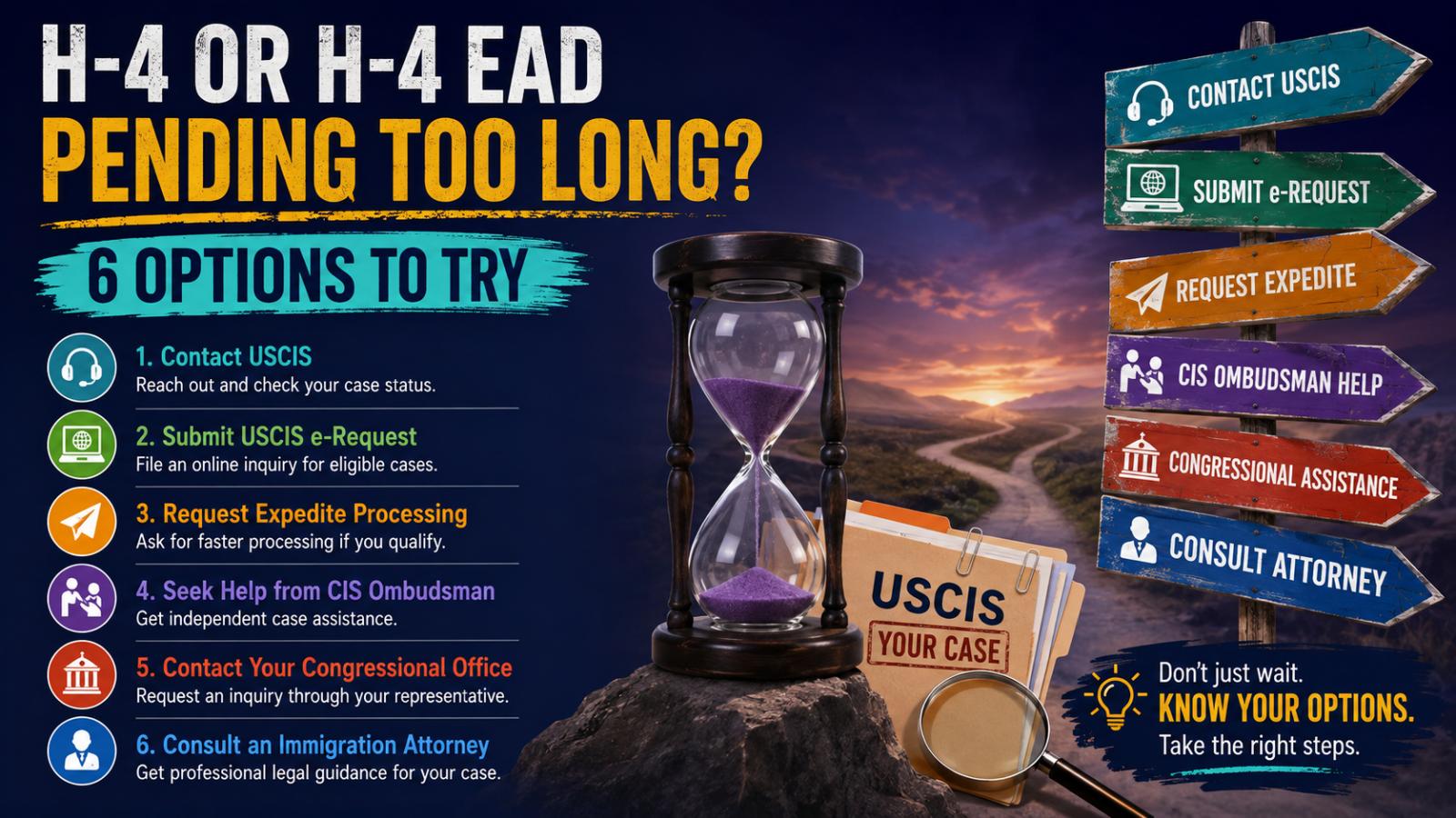 H-4 or H-4 EAD Pending Too Long? 6 Options to Try
