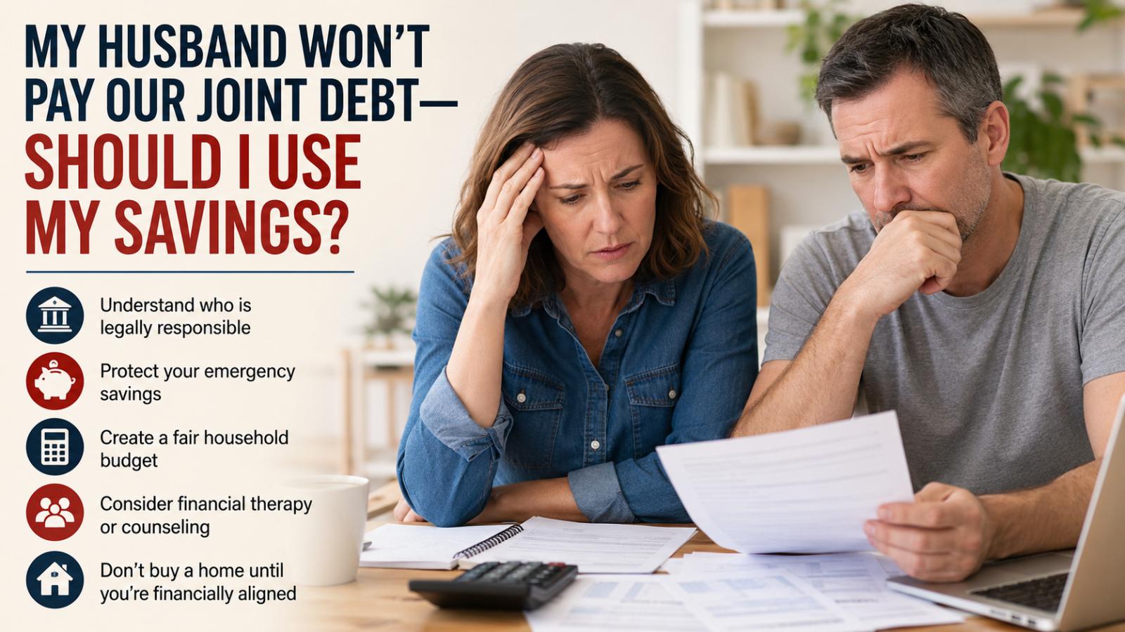 Spouse Not Paying Joint Debt: Should You Use Savings?