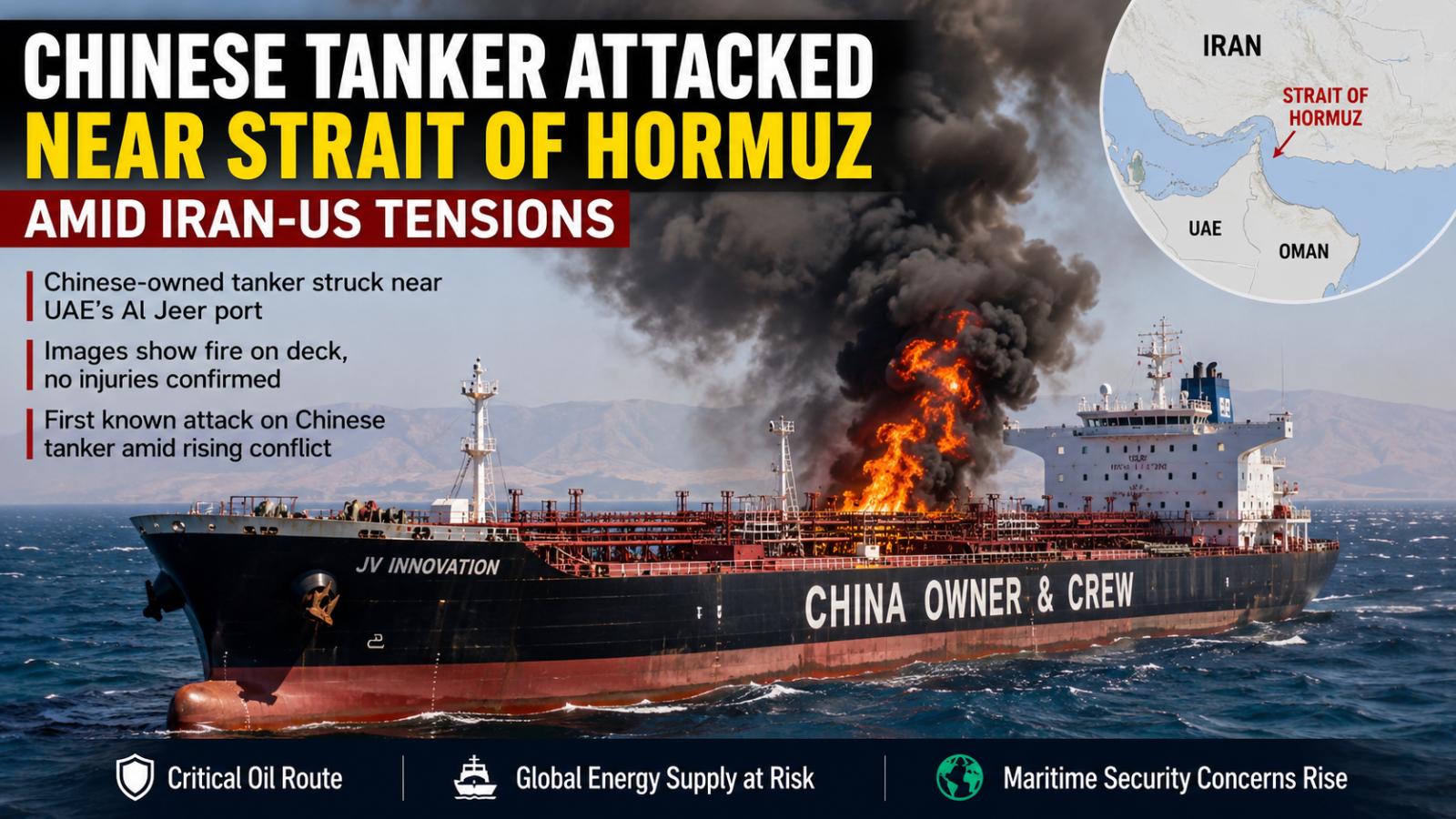 Chinese Tanker Attack Near Strait of Hormuz Sparks Oil Route Alarm Amid Iran-US Tensions