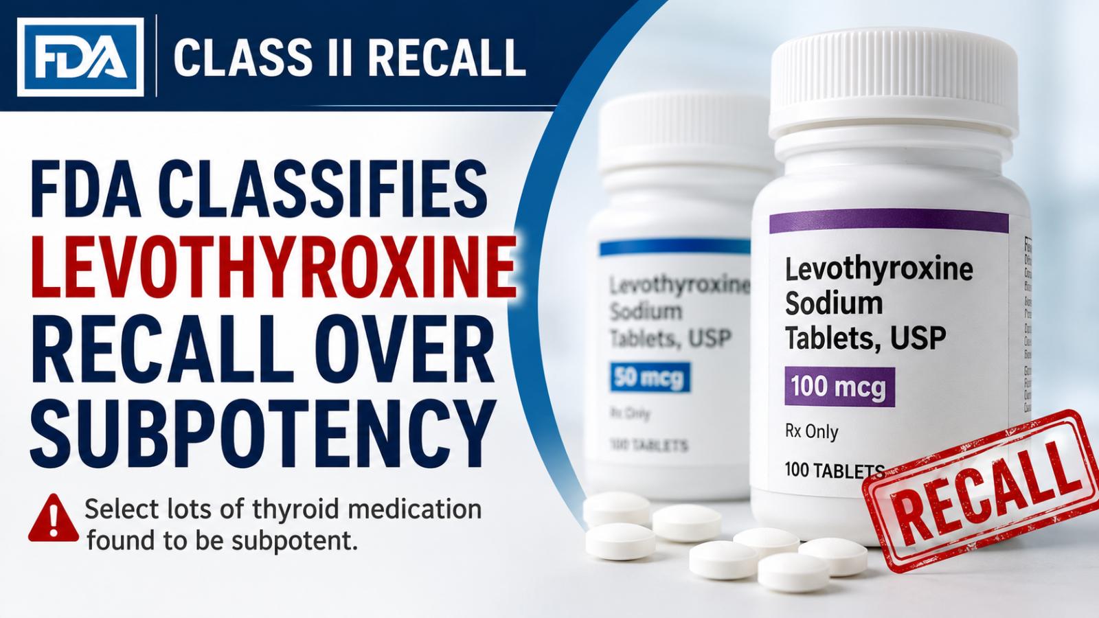 FDA classifies levothyroxine recall over subpotency