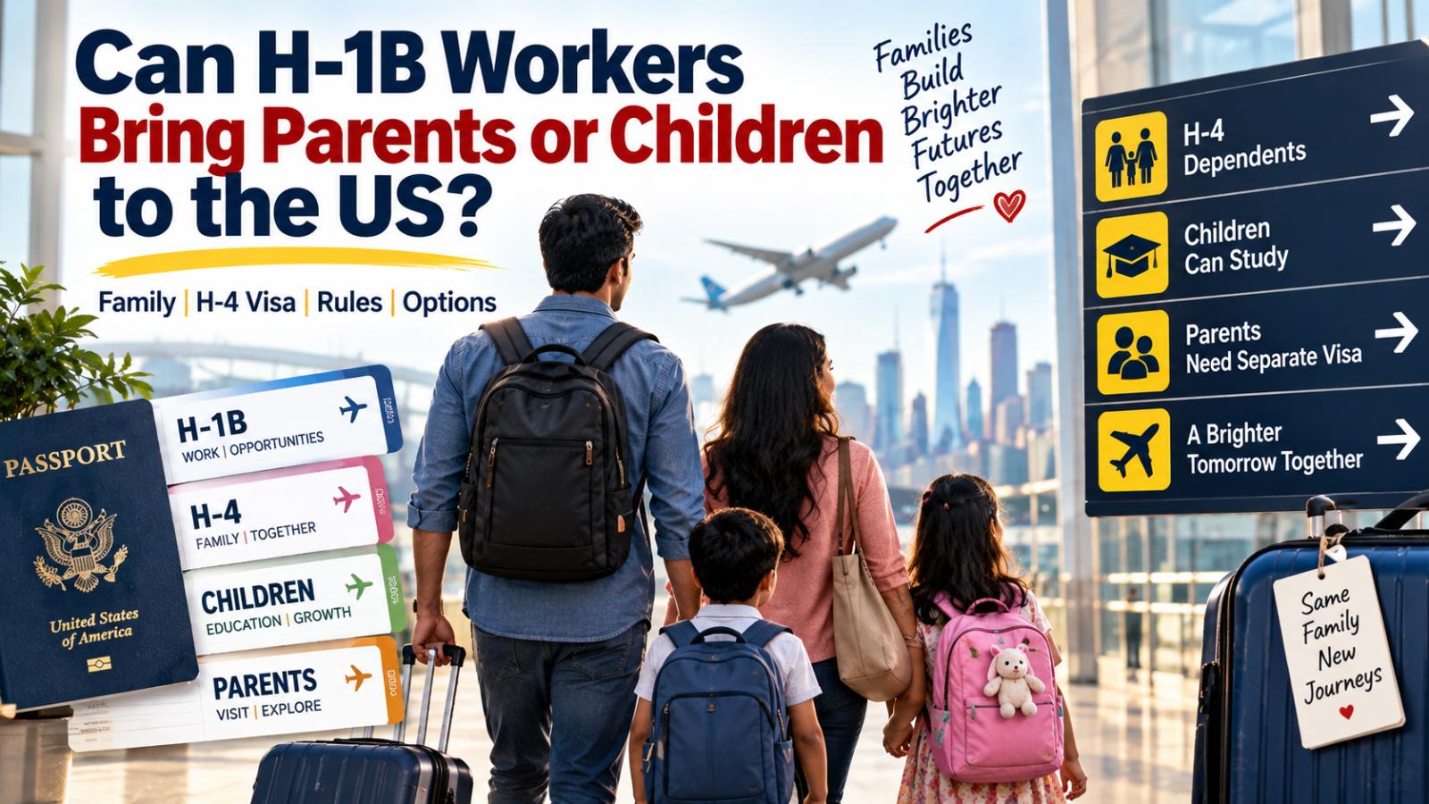 Can H-1B workers bring parents or children to the US