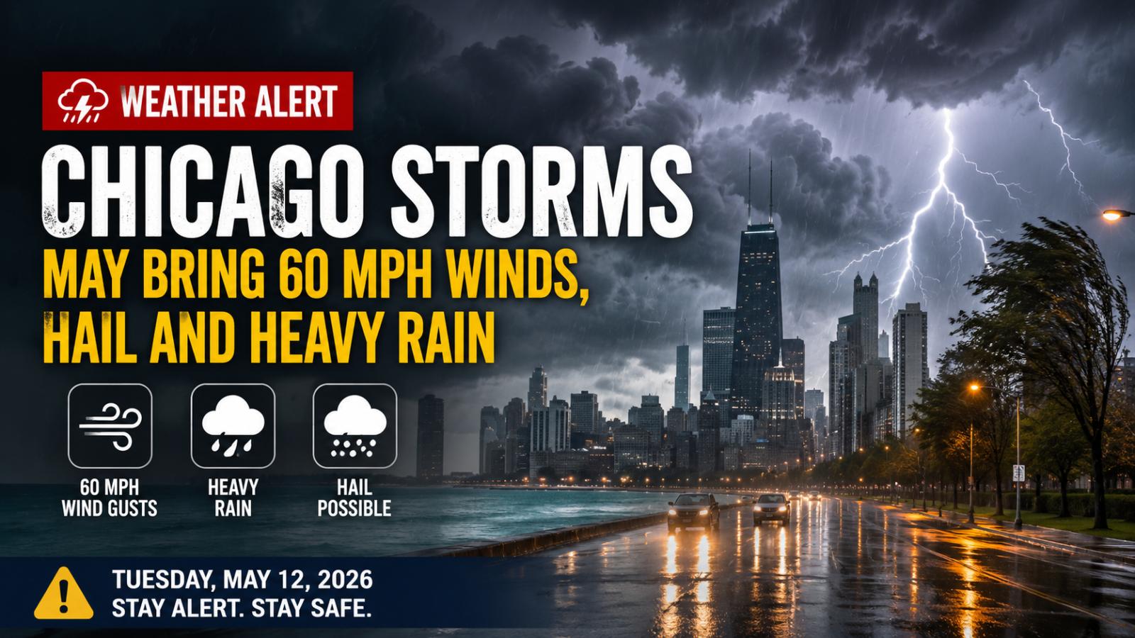 Chicago Storms May Bring 60 MPH Winds, Hail and Heavy Rain