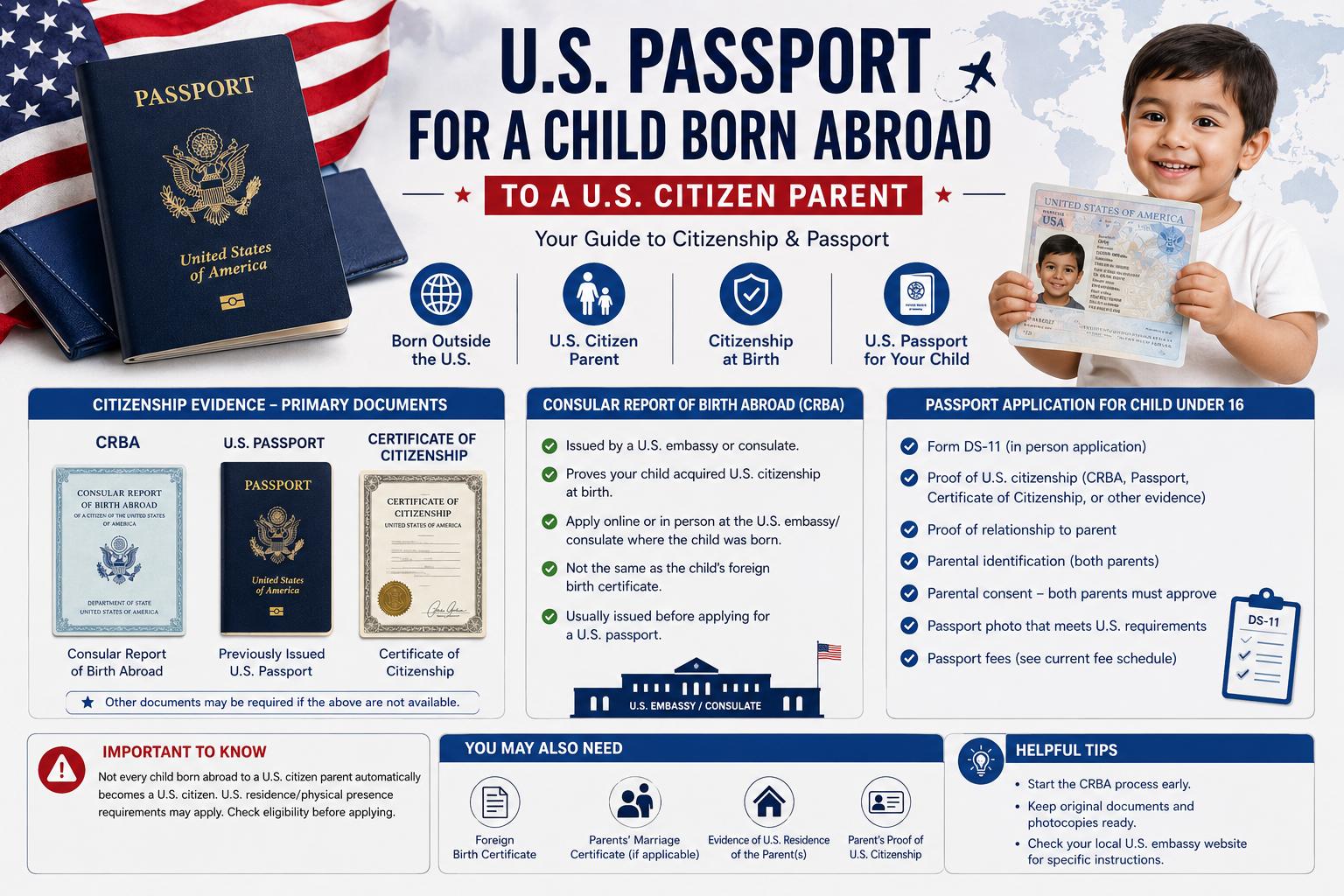 U.S. Passport for a Child Born Abroad to a U.S. Citizen Parent