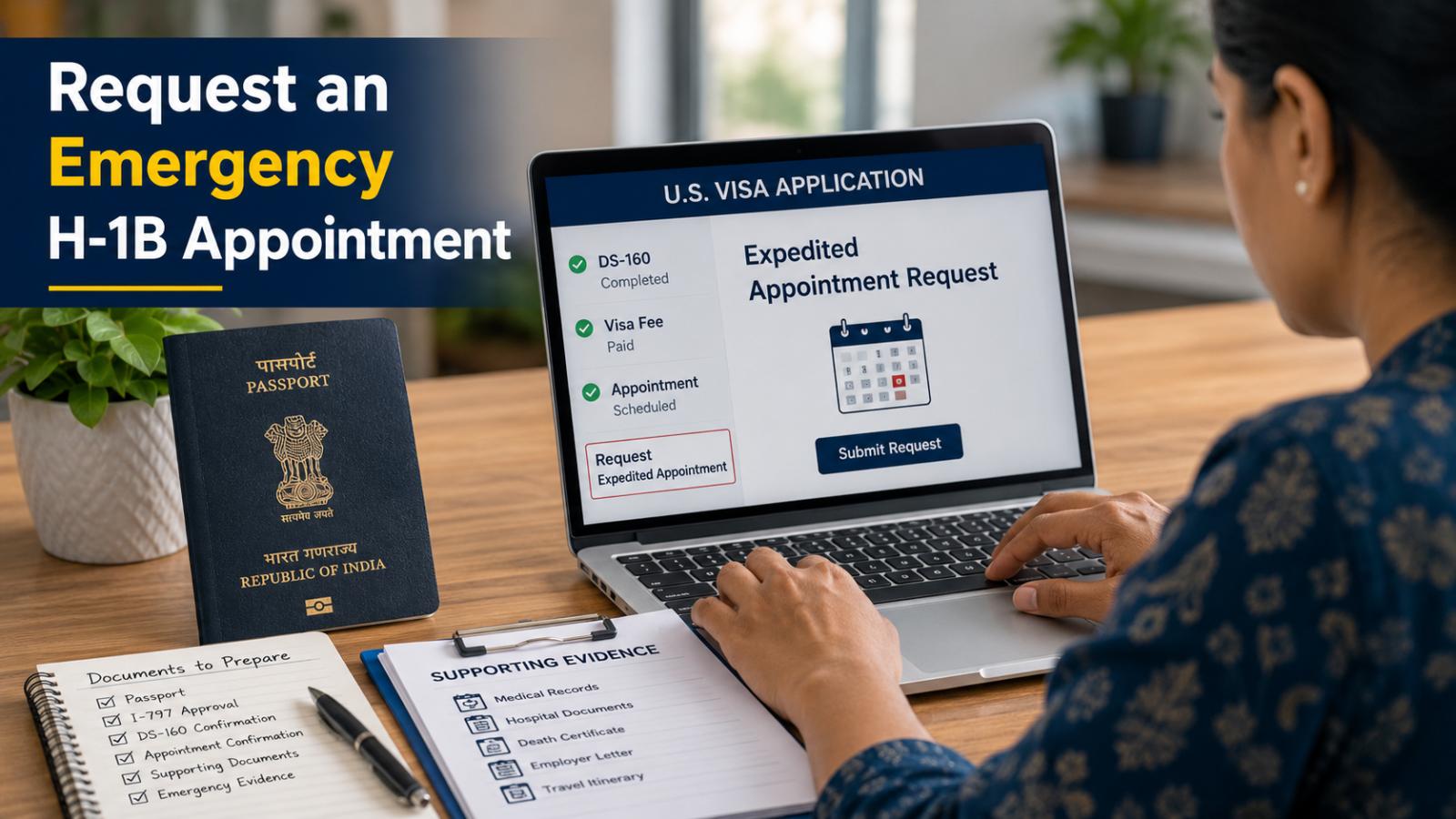 How to request an emergency H-1B visa appointment in India