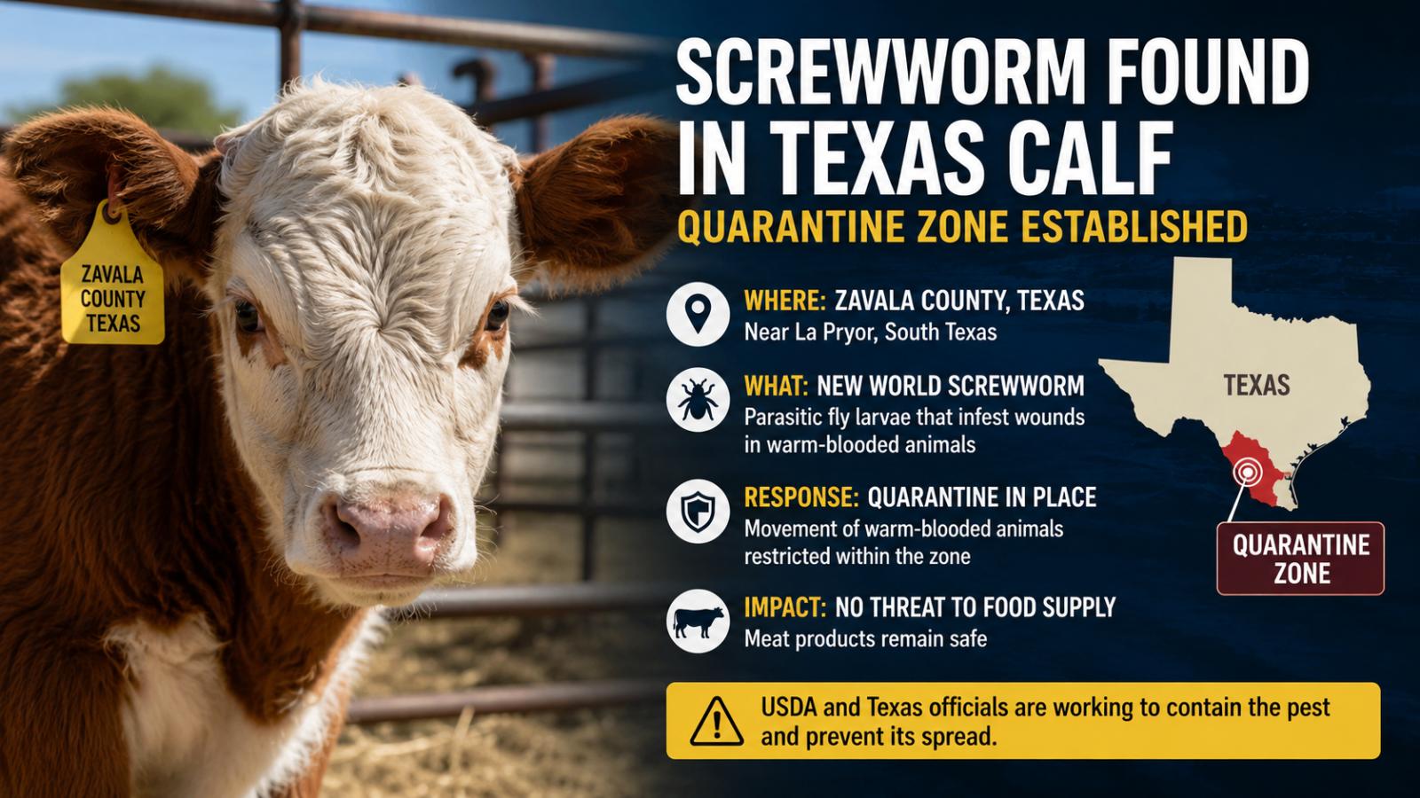 Texas screwworm calf case triggers quarantine