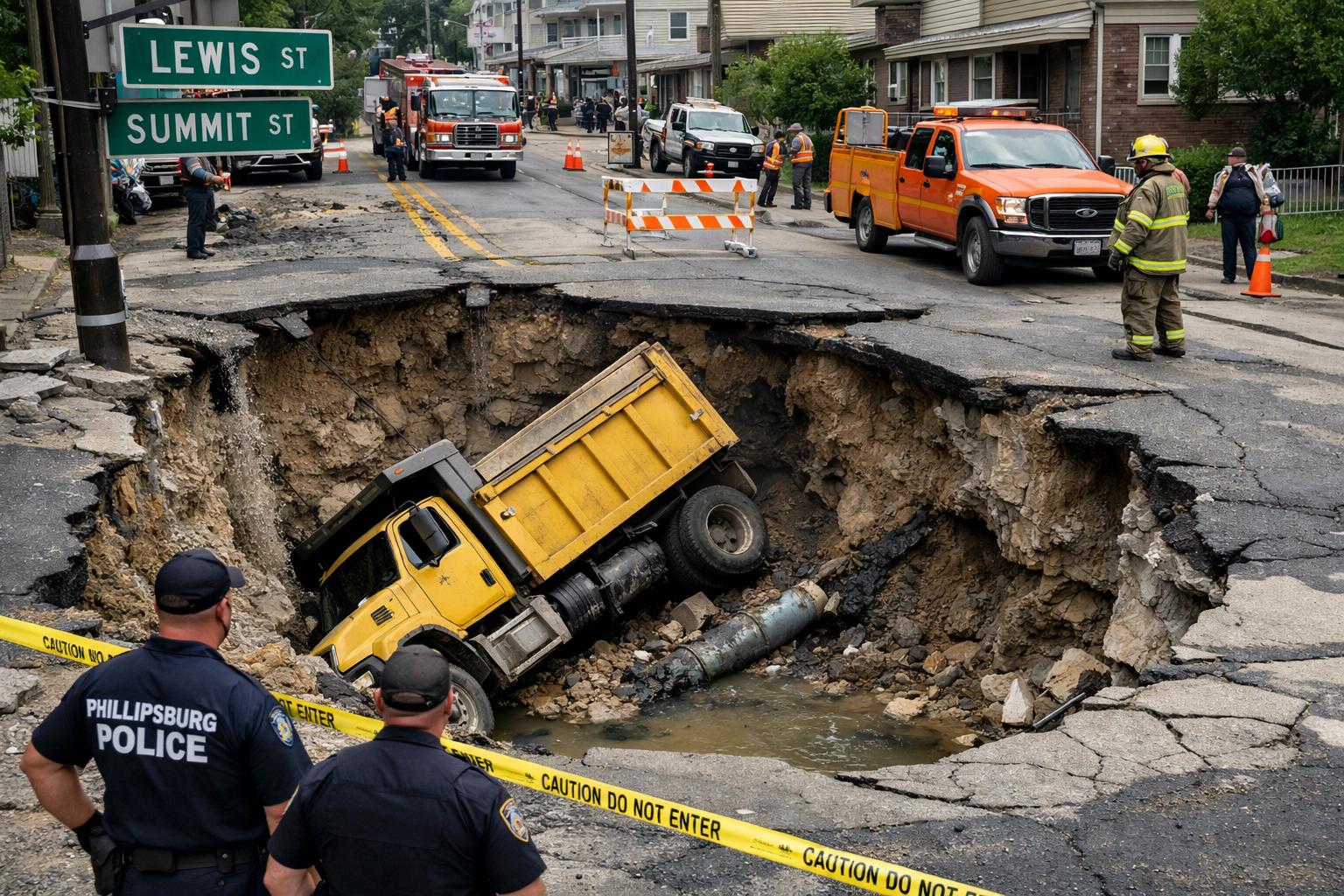 Phillipsburg sinkholes raise safety concerns after dump truck incident