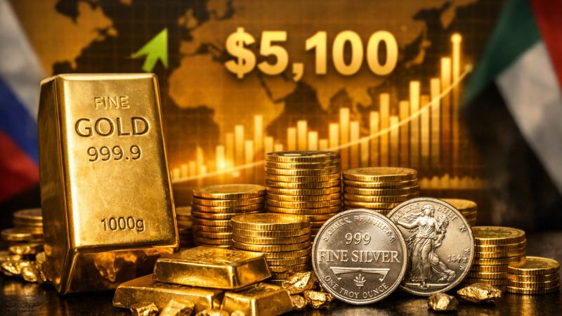 Gold hits record high above $5,100 as geopolitical risks fuel safe-haven demand