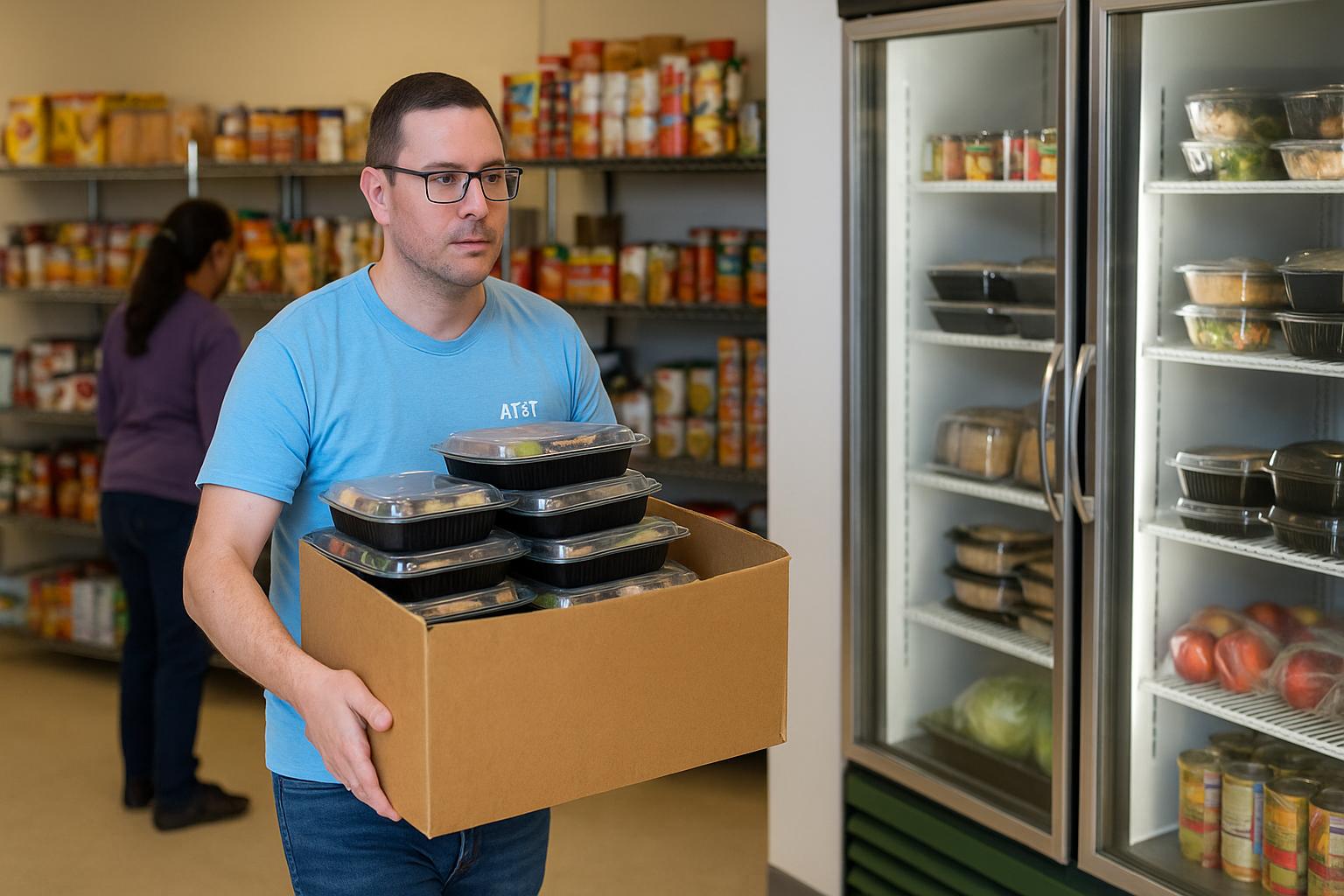 AT&T employee helps fight hunger by delivering rescued cafeteria food to Stewpot Dallas