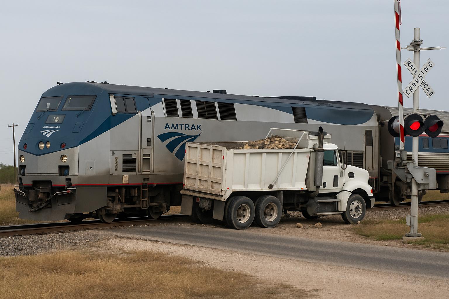 Amtrak train collides with rock hauler in Schertz, no injuries reported