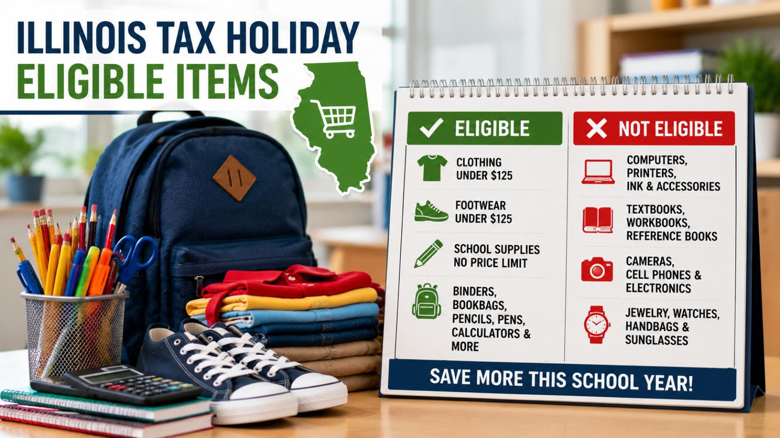 Illinois tax holiday 2026  Eligible and excluded items
