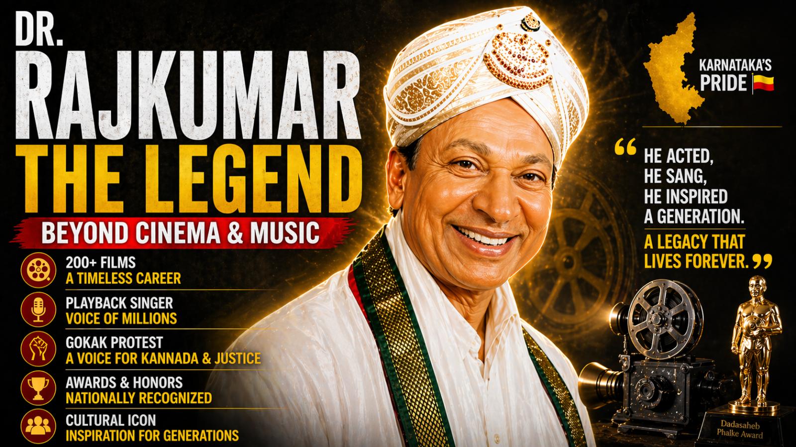 How did Dr. Rajkumar influence Kannada cinema and earn top honors