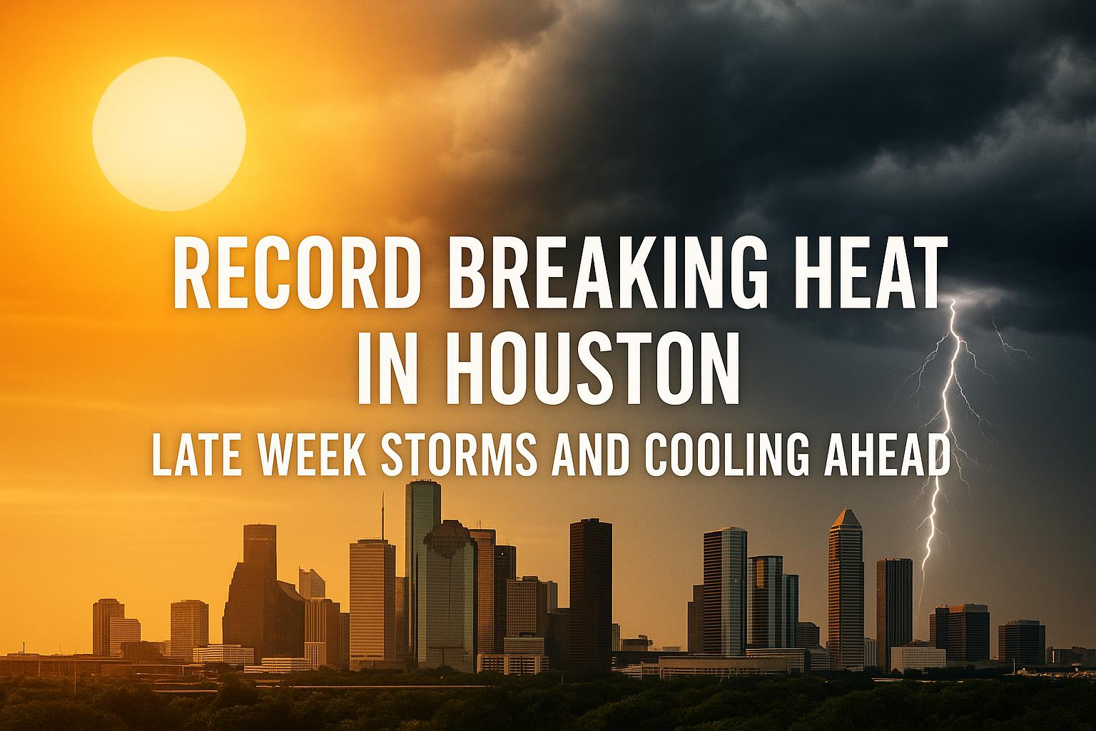 Record breaking heat in Houston with late week storms and cooling ahead