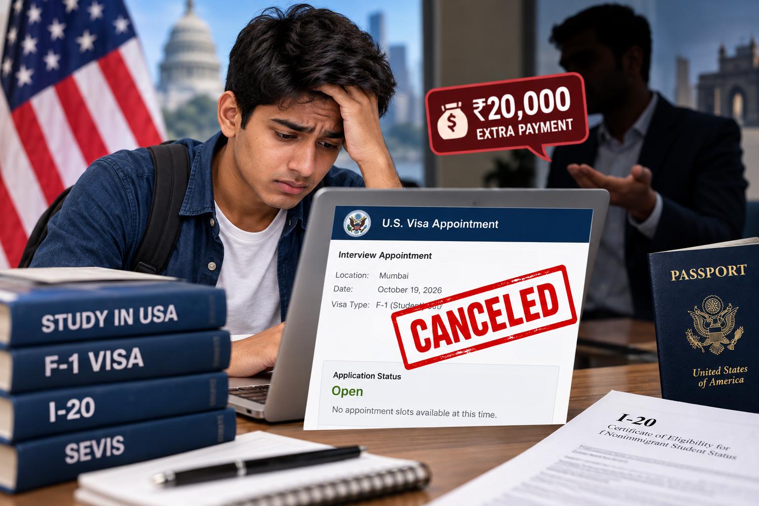 Indian student says F-1 visa interview canceled over agent fee