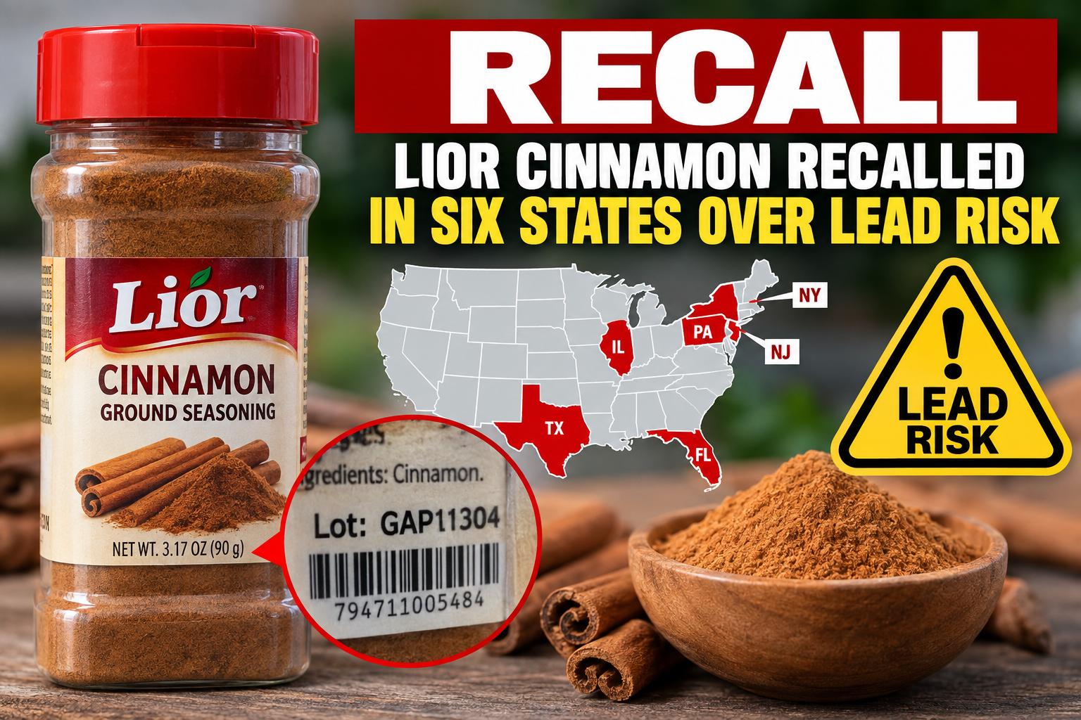 Lior cinnamon recalled in six states over elevated lead levels