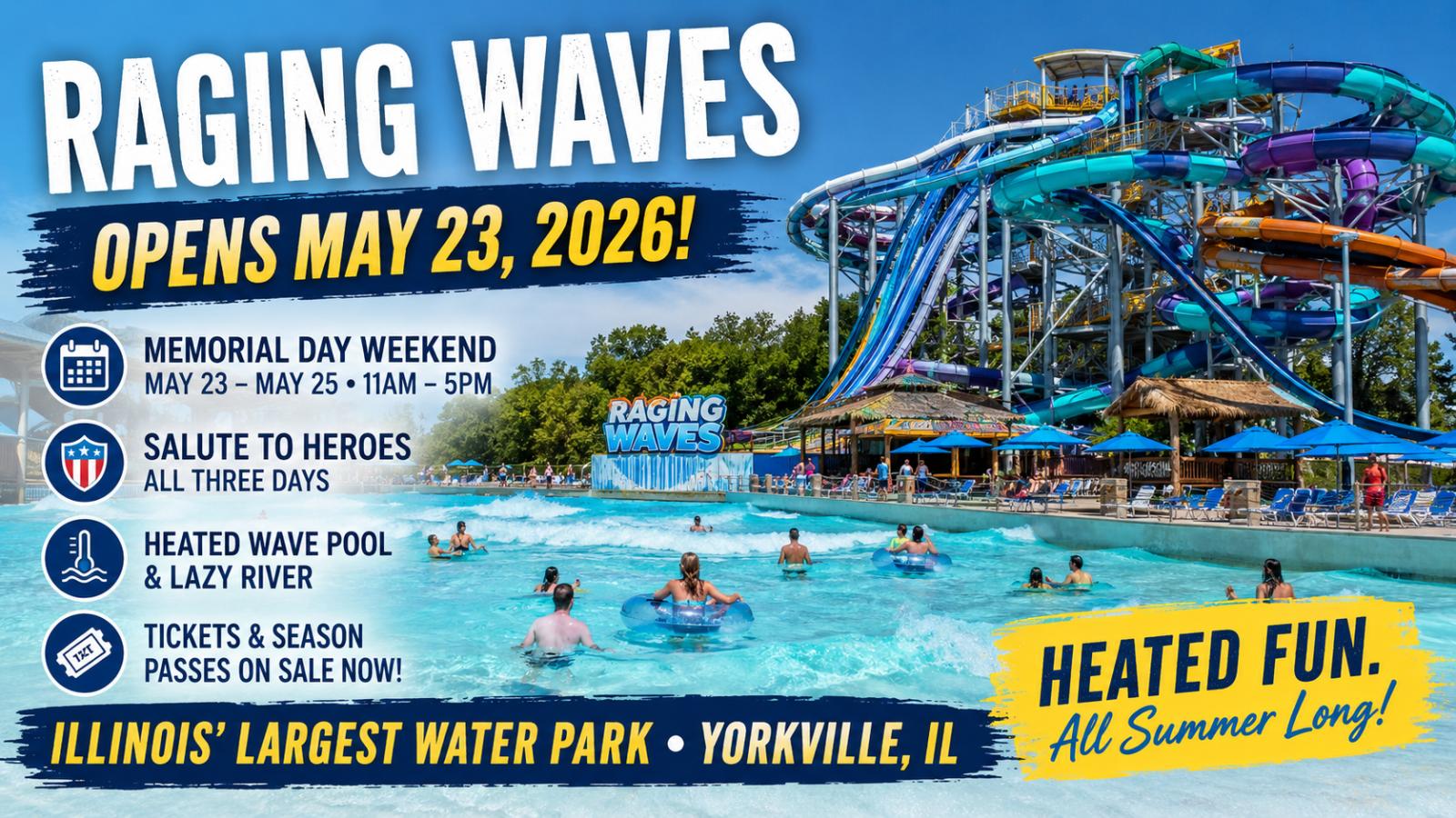Raging Waves Opens May 23 With Heated Wave Pool, Lazy River
