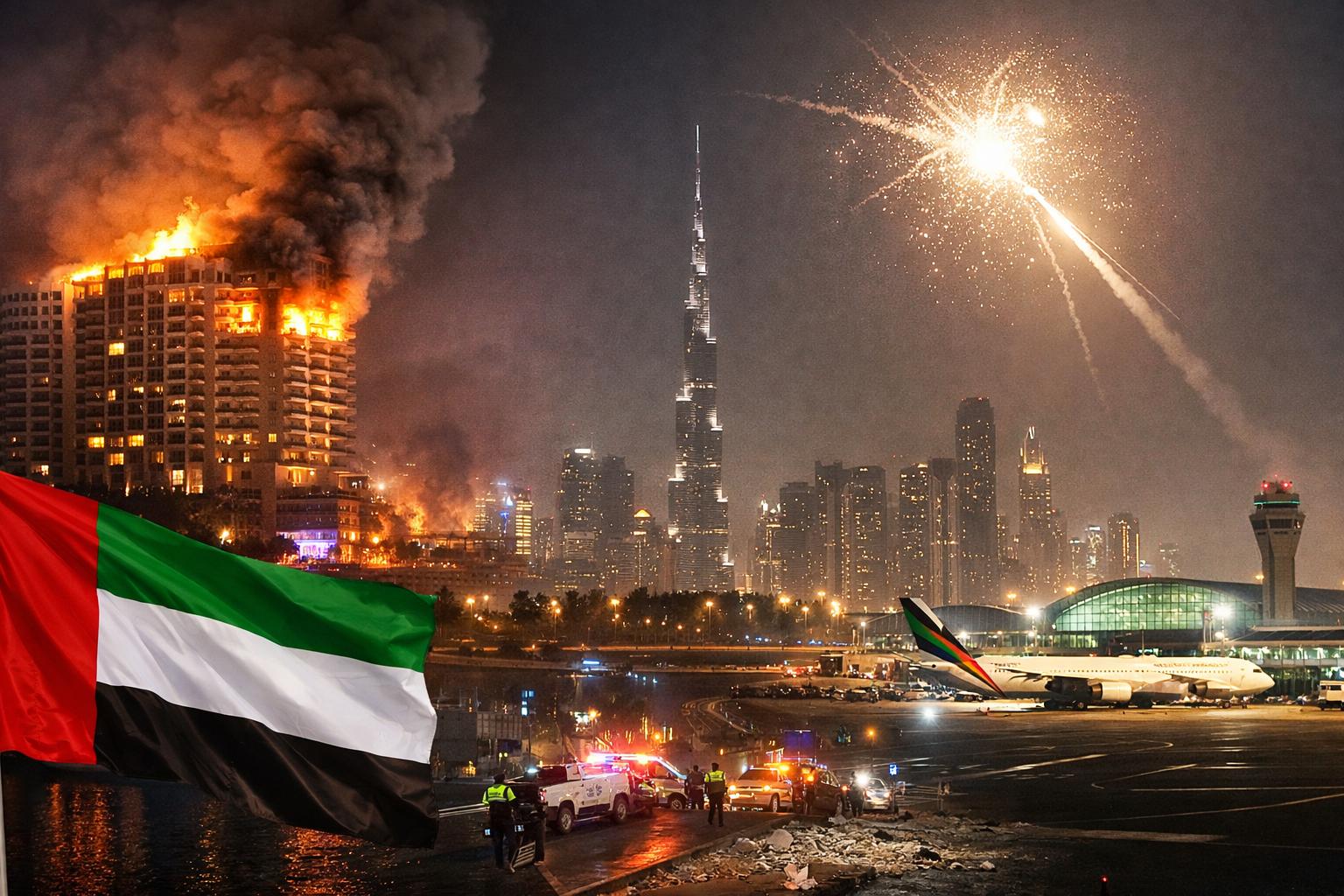 Iran attack in Dubai near Burj Khalifa, UAE defence intercepts missiles, flights halted