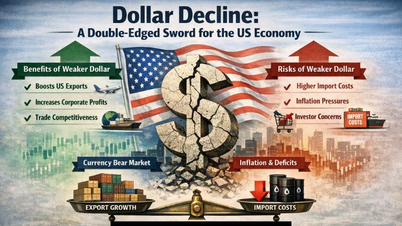 Dollar decline creates double-edged sword for US economy