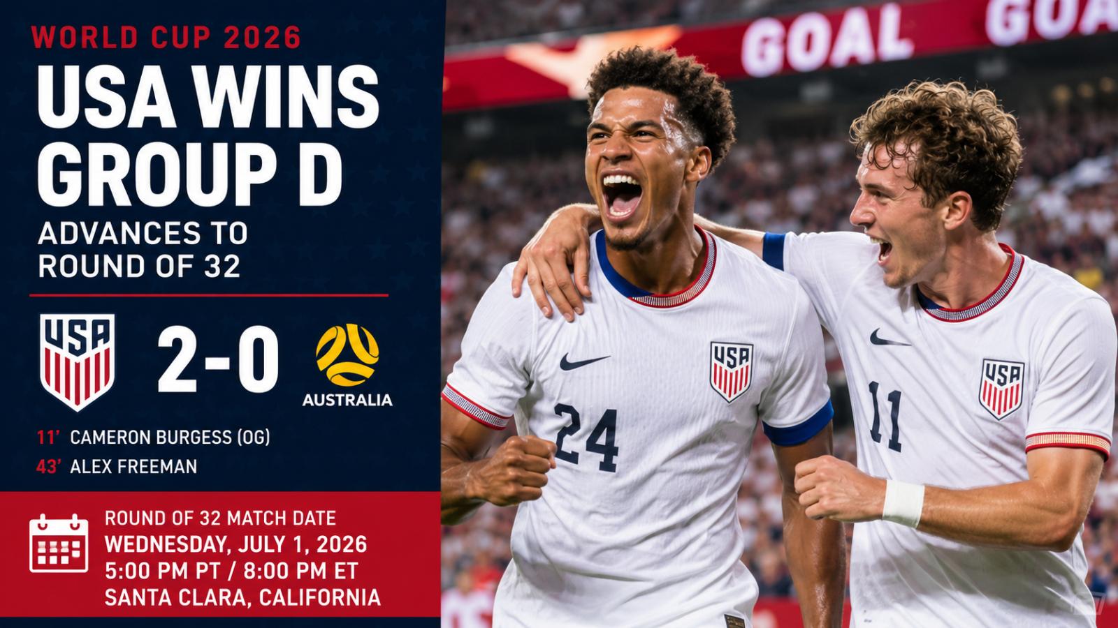 World Cup 2026: USMNT Round of 32 Match Date Set for July 1