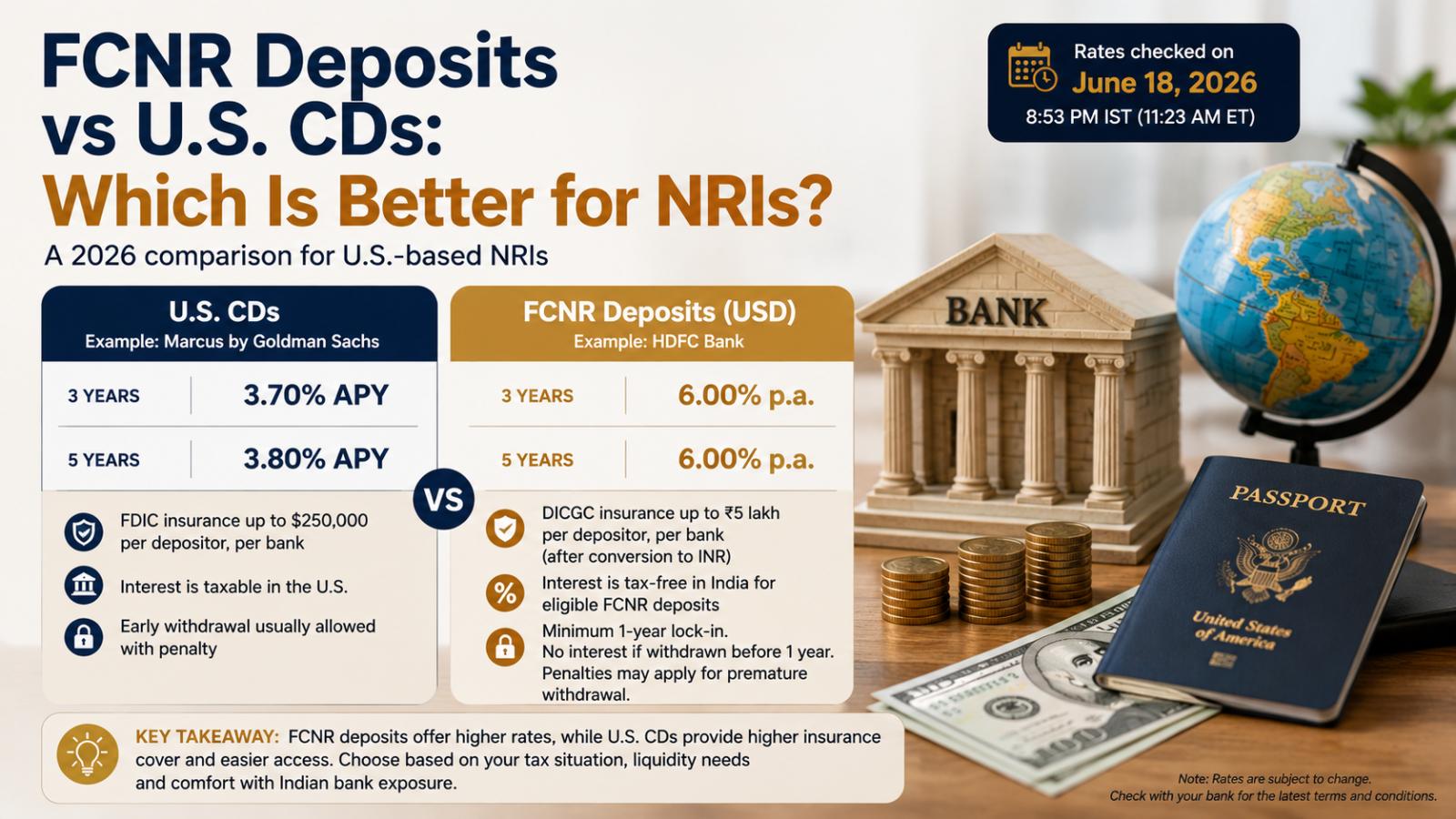 FCNR Deposits vs U.S. CDs Which Is Better for NRIs
