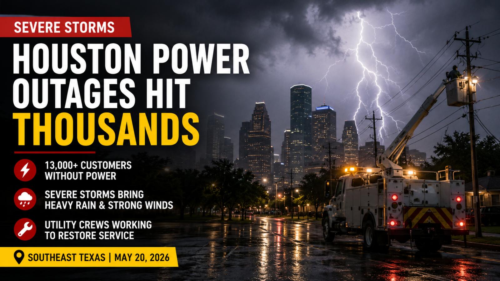 Houston Power Outages Hit Thousands After Overnight Storms