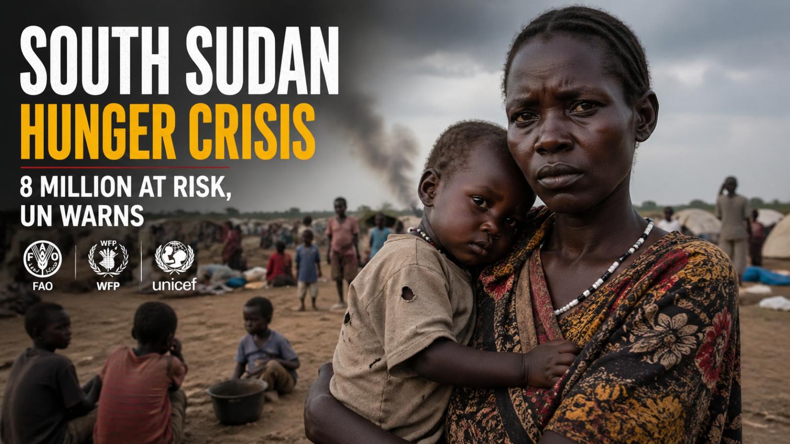 What does the UN report say about South Sudan hunger risk? Nearly 8 million face crisis