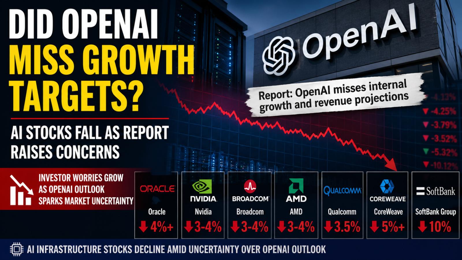 Did OpenAI miss growth targets AI stocks fall as report raises concerns