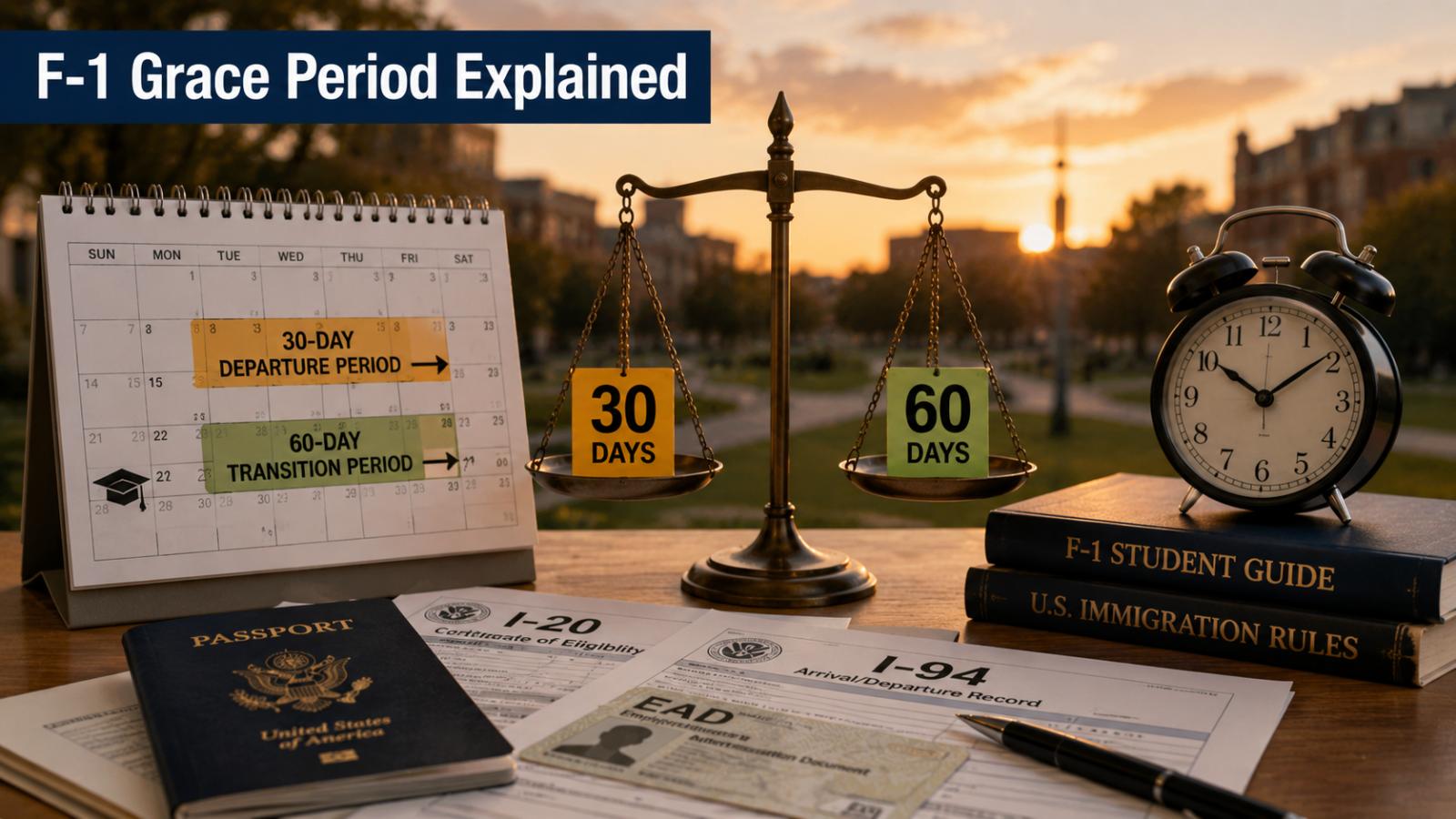 F-1 grace period Who gets 30 days and who gets 60