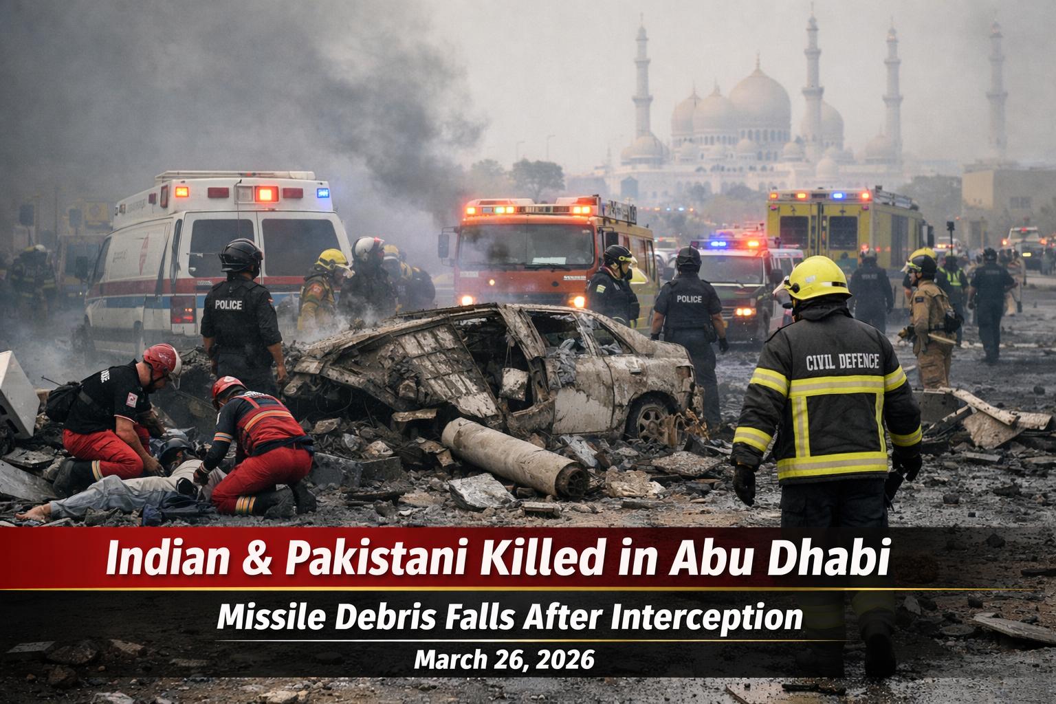 Indian killed in Abu Dhabi by falling missile debris, another Pakistani dies
