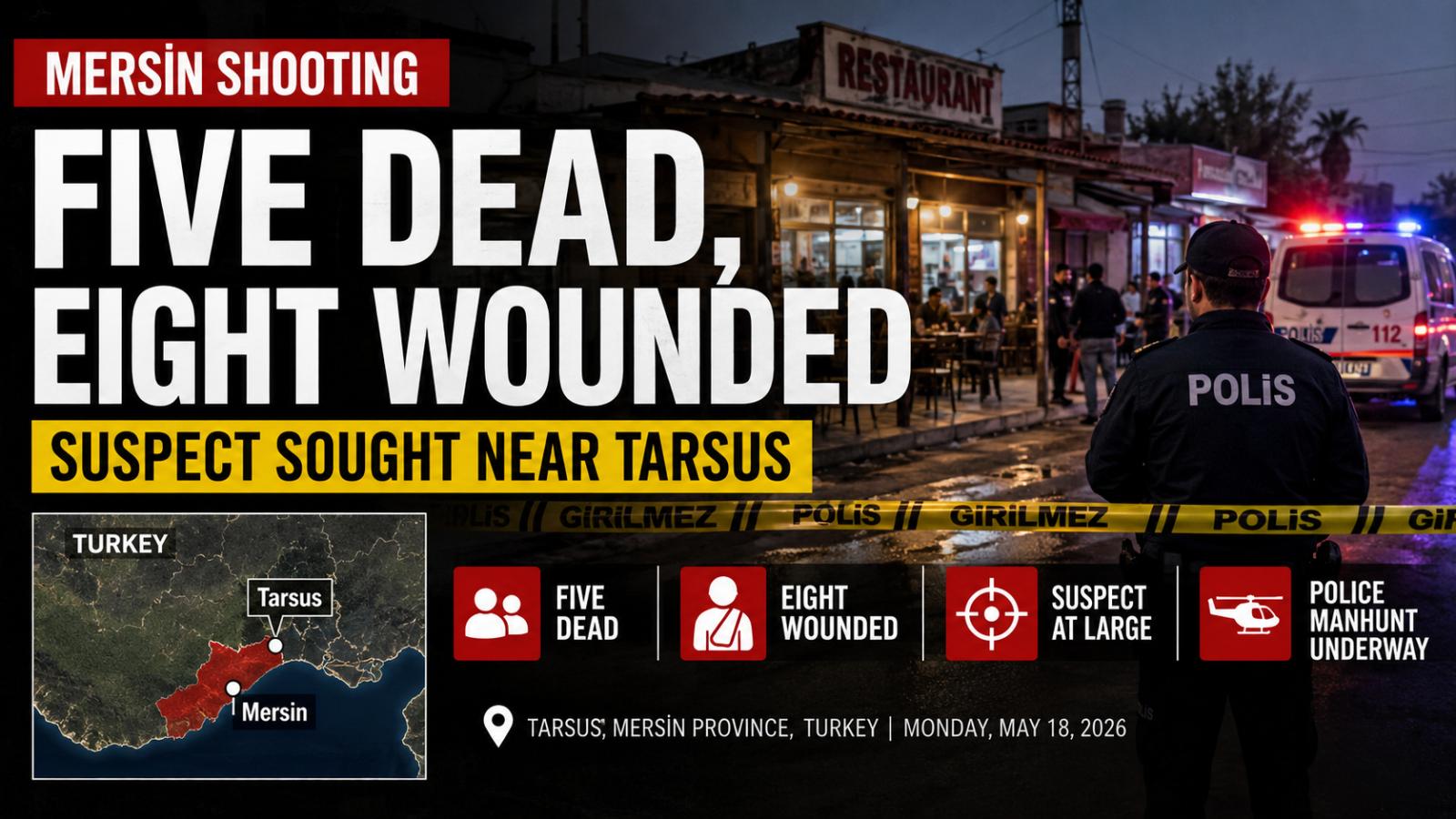 Mersin Shooting Near Tarsus Leaves Four Dead; Teen Suspect Sought