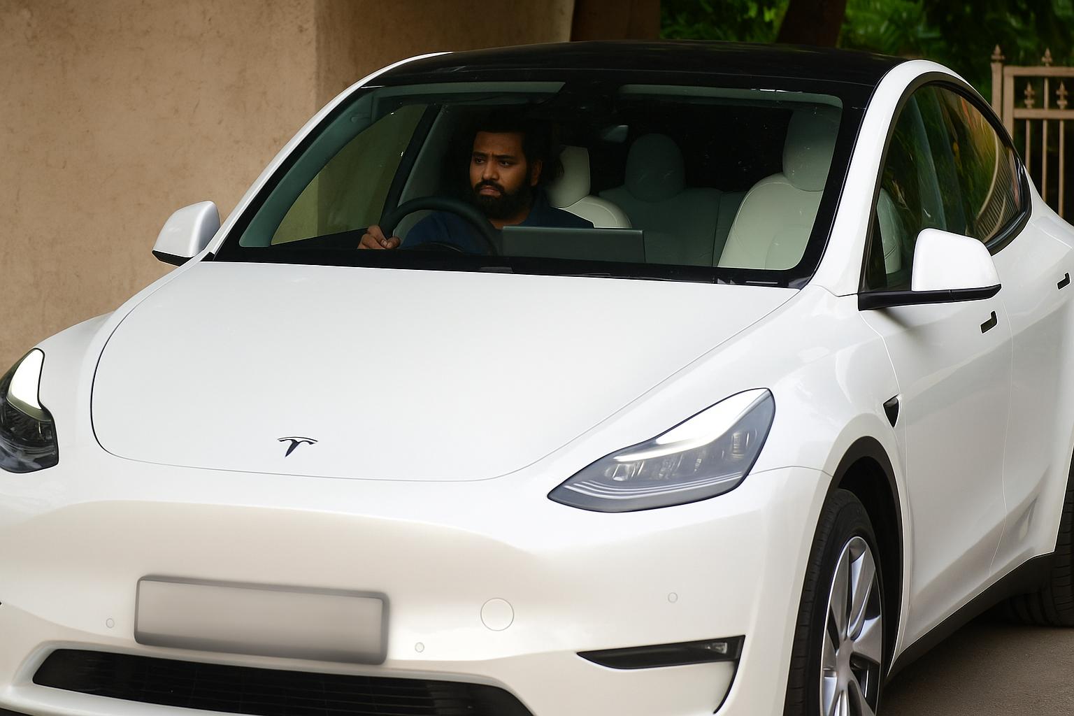 Rohit Sharma arrives in style with his new Tesla Model Y, Elon Musk reacts